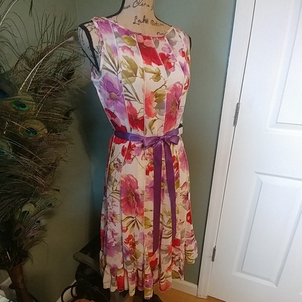 Sandra Darren Fit and Flare Dress Size 8P - Picture 4 of 8
